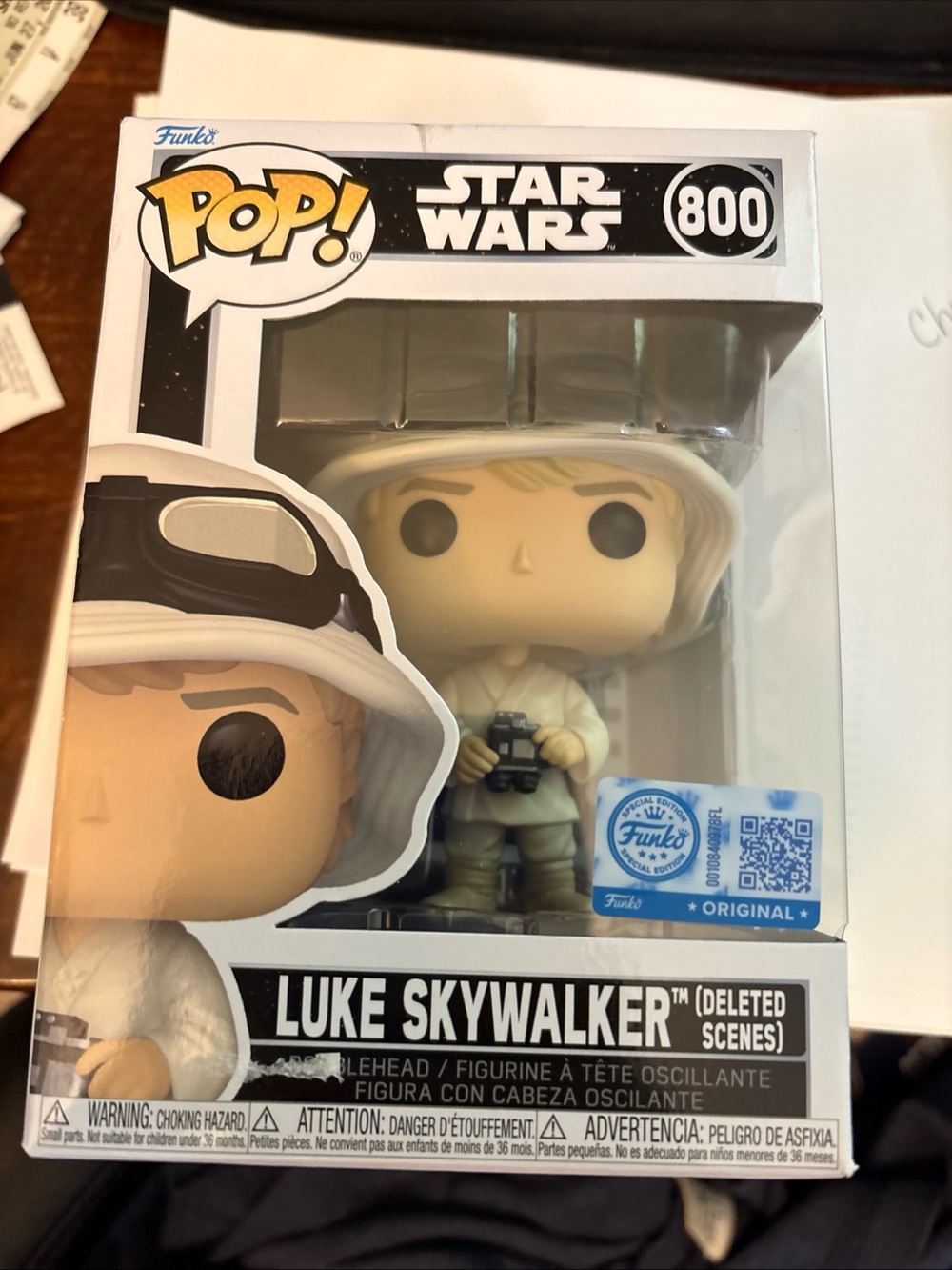 Funko Luke Skywalker Pop! Deleted Scenes Figure in White and Black